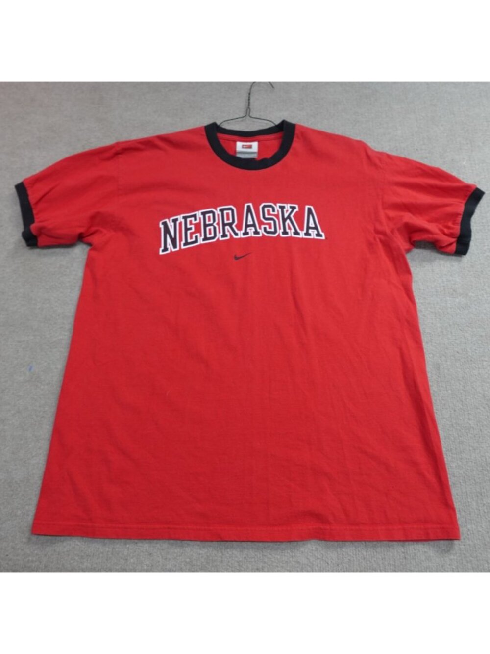 Vintage Nike Shirt Large Red Nebraska Cornhuskers Ringer